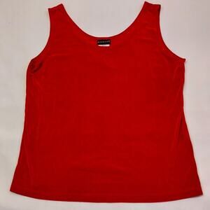 Vintage Citiknits Tank Top Womens Small Red Scoop Neck Sleeveless Retro Trendy
